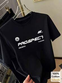 100% Cotton. 1 Pack. Suitable For Medium-Length Short-Sleeved T-Shirt With Y2K Letter Graphic, Casual And Stylish Top For Women, Black, Summer. Summer Top. - 黑色 - 查看 7