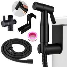 Tatukiko Handheld Toilet Bidet Sprayer, Stainless Steel Bathroom Personal Hygiene Sprayer Set, Adjustable Water Pressure Baby Diaper Sprayer, Suitable For Family Cleaning Use - Set - View 1