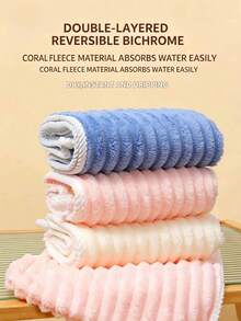 1 pieza Toalla de pelo de microfibra gruesa, suave y absorbente con diseño ondulado, nueva y linda - Multicolor - Ver 3