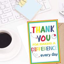 6pcs Rainbow Thank You Cards With Envelopes, Colorful Teacher Appreciation Greeting Cards Bulk, Cute Multi-Color Blank Inside Note Cards For School, Graduation, Staff, Volunteer - View 15