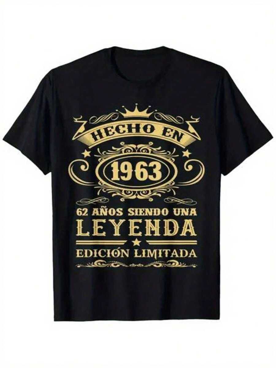 2026 Spanish Birthday T-Shirt 1963 - Vintage 62nd Birthday Gift For Dad - Limited Edition Spanish Anniversary T-Shirt - Soft And Breathable Cotton Crew Neck T-Shirt - Funny Retirement Party Costume - Graphic T-Shirt - 黑色 - 查看 1
