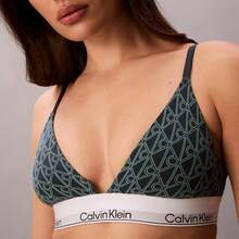 Calvin Klein Icon Cotton Modal Lightly Lined Triangle Bralette QF8498 - Bijou Modern Emblem - 查看 3