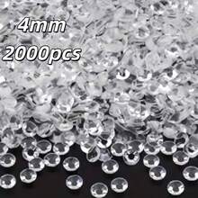 2mm/3mm/4mm/5mm Transparent White Jelly AB Resin Rhinestones, 2000pcs/1000pcs Clear Jelly Texture AB Resin Rhinestones For DIY Crafts, Keychain Charms, Decorating Bags, Shoes, Hats, Home Storage And Ornaments - Multicolor - View 7