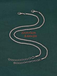 1-2pcs Shiny Starry Chain Anklet, Simple & Versatile Foot Jewelry For Women Vacation & Daily Wear - Flashing Anklet - View 2