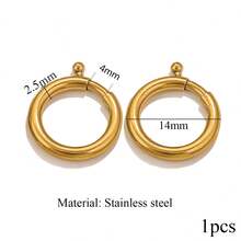 1pcsstainless Steel 18K Gold-Plated Charms-Fashionable Heart-Shaped, Oval, And Rectangular Jump Rings With Spring Clasps-DIY Jewelry-Making Supplies - Spring Buckle - View 22