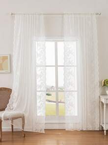 Rèm voan hoa văn có túi (1/2 chiếc), rèm ren xếp ly hai mặt, rèm jacquard cản sáng cho phòng khách, phòng ngủ, phòng học, nhà bếp, rèm bán trong suốt, rèm tủ, rèm ngoài trời, rèm ngày lễ. - trắng - Xem 10