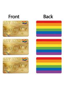 1件金色LGBT驕傲會員卡－彩虹主題PVC卡，專為LGBTQ+社群設計。雙面設計，適合生日派對、主題聚會、婚禮及其他場合使用的社群活動會員卡 - 均碼 - 查看 11