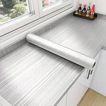 ucdfi 1 捲室內裝飾 PVC 不鏽鋼拉絲銀色可移除牆板檯面貼紙 撕貼式防水防油壁紙 撕貼式家用電器廚房電梯貼紙 臥室牆面裝飾貼紙 - 拉絲款 - 查看 6