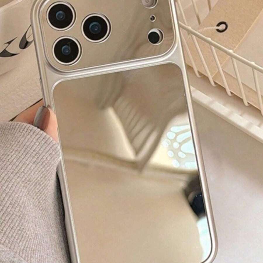 奢華電鍍鏡面相機保護手機殼,適用於 iPhone 17 Pro Max 17Pro 17 16 15 14 13 Pro Max 17Air 時尚保護後蓋 - 銀色 - 查看 1