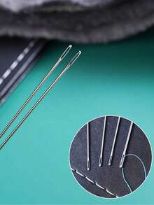34/68pcs Large Eye Needle Threader Set, Traditional Steel Needles Suitable For Elderly, Hand Sewing Clothes And Quilts (Random Color Needle Box: Red Or Blue), Fine Needles For Hand Sewing, Clothes, Quilts, Embroidery - Multicolor - View 7