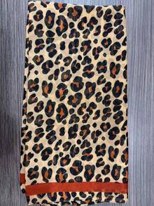1 Buah Syal Persegi Motif Leopard, Bandana Lembut untuk Dekorasi Rambut, Perlindungan Matahari di Luar Ruangan - MultiWarna - View 4