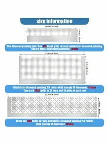 2/6 Pieces Diamond Drawing Ruler Stainless Steel Diamond Mesh Ruler 5D Diamond Drawing Ruler Tool DIY Drawing Ruler Belt 1020 240 520 Blank Mesh Diamond Painting Repair Tool Suitable For DIY Art Crafts - Sets - View 8