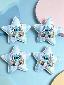 Disney 4pcs Cute Stitch Star Hair Clips, Versatile Party Gift, Birthday Decoration, Back To School, Daily Wear Hair Accessories - Multicolor - View 6