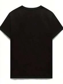 1 pieza de camiseta casual de cuello redondo de 180g con diseño de herramienta ortodóntica - Diseño temático dental "Sonrisa", adecuada para dentistas y entusiastas dentales, regalo ideal para ocasiones relacionadas con la odontología, accesorios dentales. 180g Algodón 100%. - Negro - Ver 4