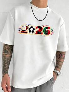 Camiseta de verano para mujer 2026, estampado con la bandera de los Tres Reinos de la Copa Mundial, licencia oficial, camiseta de hombre 100% algodón puro, suave y cómoda, de manga corta para el verano, camiseta de cuello redondo. - Blanco - Ver 1