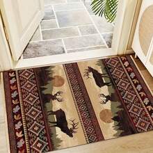 1pc Vintage Floral Pattern Printed Rug, Long Doormat Series, Indoor Entrance Mat, Bedroom Bedside Mat, Kitchen Mat, Suitable For Living Room, Laundry Room, Bathroom - Multicolor - View 2