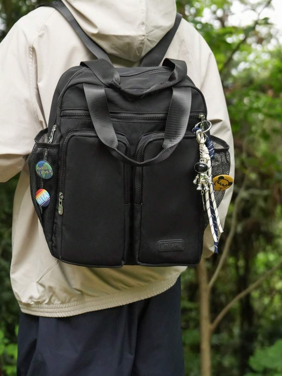 Solid Color Men's Large Capacity Backpack - Multicolor - View 1