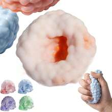 Crunchy Squishy Stress Balls, Skin Sand Filled Sensory Fidget Toys, Slow Rebound Moldable Squeeze Ball Anxiety Relief, Office Desk & Classroom Party Favors Kids Adults (Purple) - 藍色 - 查看 7