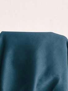 Vestido de mujer elegante de unicolor con bajo asimétrico - Azul - Ver 8