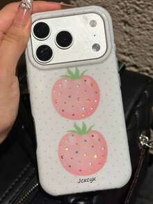 Cute Polka Dot Star Fruit Pattern Phone Case Compatible With IPhone 17 Pro Max 17 Pro 17 16 Pro Max 16 Pro 16 15 Pro Max 15 Pro Max 15 Pro 15 14 Pro Max 14 Pro 14 13 Pro Max 13 Pro 13 12 Pro Max 12 Pro 11 Simple Lovely Shockproof Back Cover - Polka Dot Apple - View 2