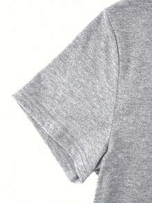 Talla grande - talla extra grande - camiseta de mujer, hecha de algodón puro, tela ligera y transpirable, diseño de cuello redondo, diseño estampado, corte de manga corta, adecuada para primavera y verano. - Gris Claro - Ver 3