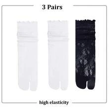 1/3 Pairs Summer Thin Women's Toe Separator Socks, Lace Trim Toe Socks, Suitable For Pig Nose Shoes, No Heel Design - Multicolor - View 26