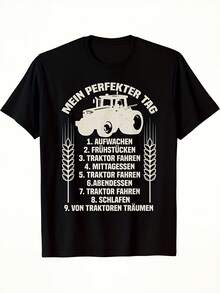 T-shirt humoristique de fermier allemand pour hommes - t-shirt court vintage noir à manches courtes avec slogans agricoles et expressions agricoles, vêtement décontracté humoristique cadeau pour les agriculteurs, les passionnés de tracteurs - Noir - Voir 2