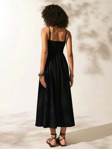 MEXEaselle Vestido de tirantes sólidoMEX 5JVS - Negro - Ver 2
