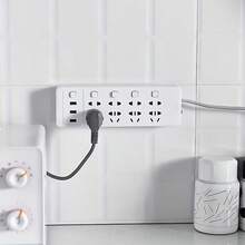 Bộ 5 giá đỡ ổ cắm điện gắn tường bằng nhựa - Không cần khoan, giá đỡ có thể tháo rời để đặt bộ định tuyến, điều khiển từ xa và dây cáp, giá đựng đồ dùng tiện ích. - A - Xem 4