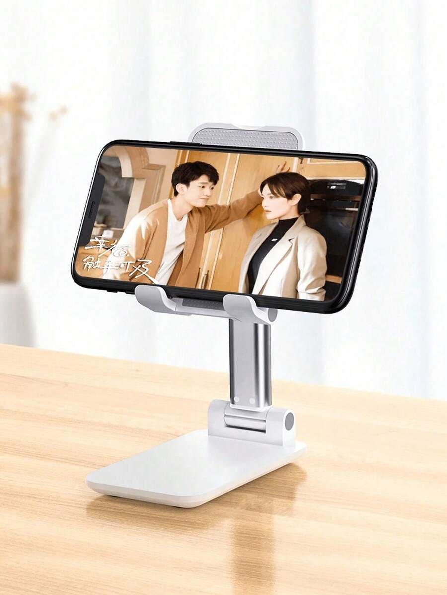 1 pieza Soporte ajustable y plegable para teléfono y tableta, universal para teléfonos y tabletas, altura ajustable, rotación multi-ángulo, adecuado para ver videos - Soporte para teléfono - Ver 1
