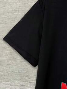 Camiseta de Moda Impresa en 3D para Hombre - Poliéster Casual, Lavable a Máquina, Cuello Redondo, No Transparente - Negro - Ver 4