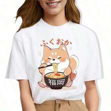 1 Piece Of Women's Clothing; Summer T-Shirts, Simple Design With Women's Face Print, Casual Women's T-Shirts, Soft Short Sleeve T-Shirts, Round Neck, Comfortable Clothing, Summer Sets, 100% Pure Cotton DWWC180g 100% Cotton. - 白色 4 - 查看 12