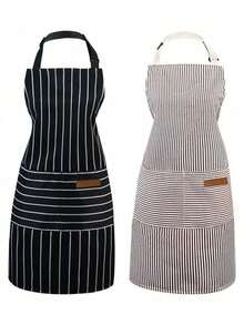 Adjustable Bib Apron, Waterproof Oil-Resistant Wear-Resistant, With Pockets, Soft Chef Apron, Suitable For Men And Women, Home Cooking, Baking, Grilling, Kitchen, Coffee Bar, Outdoor Gardening, Essential Kitchen Decor - Multicolor - View 2