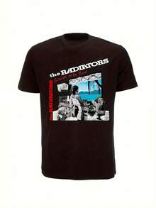 Camiseta Gráfica Vintage de la Banda Pure The Radiators - Camiseta Unisex de Tejido Grueso, Temática Musical, Diseño Divertido, Estilo Casual Urbano, Camiseta Negra, Álbum de la Copa Mundial 2026, Mejor Calificada, Camiseta para Hombre - Negro - Ver 6