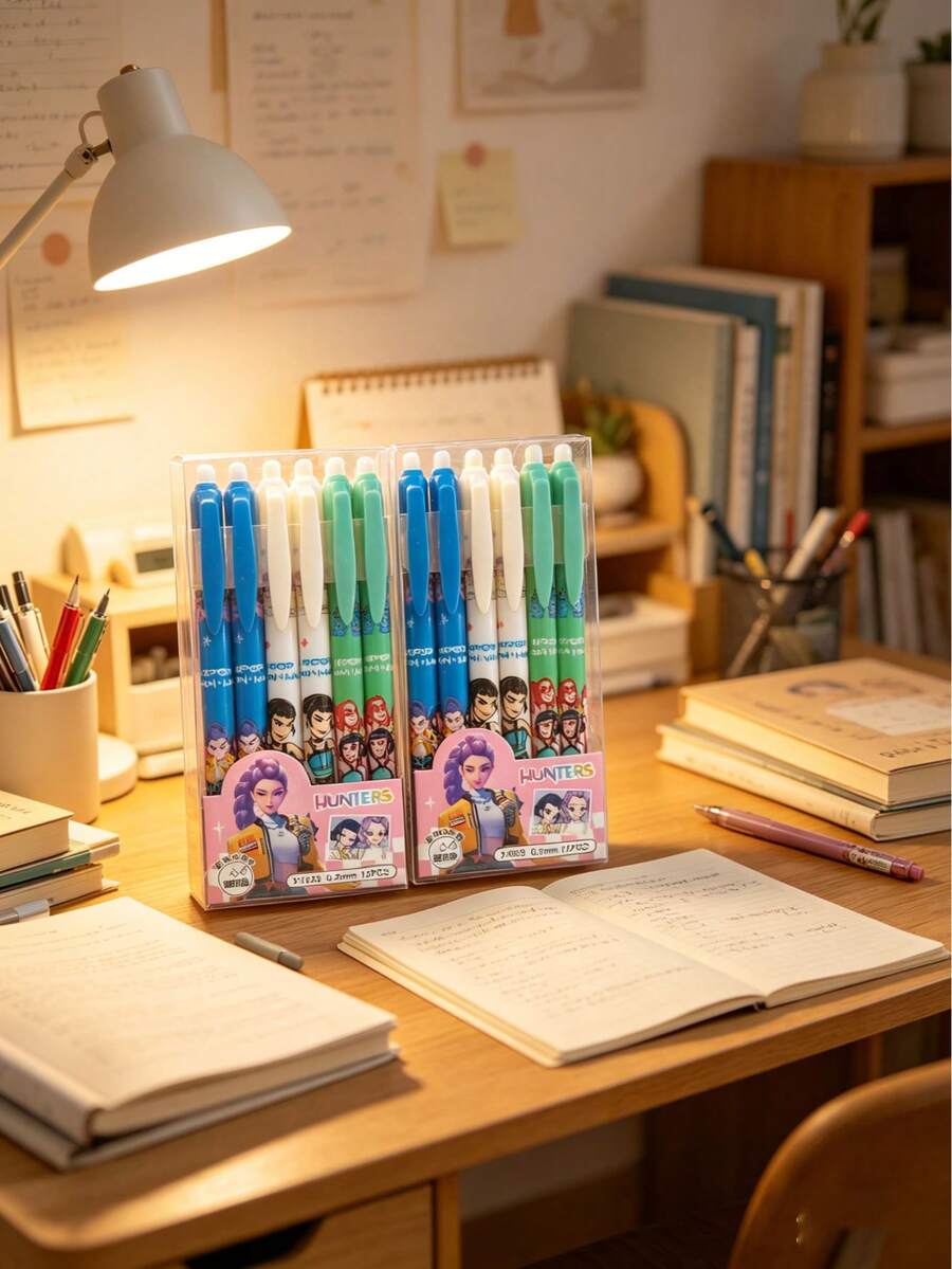 12/24/36pcs 0.5mm Fine Tip Erasable Gel Pens, Ergonomic Design For Comfortable Writing, Suitable For Study, Office, Note-Taking, Quality Stationery Gift For Students And Young People - Multicolor - View 1
