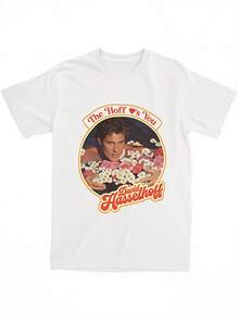 David Hasselhoff The Loff Is You Graphic T-Shirt - Unisex Adult T-Shirt With Retro TV Show Design, A Casual White Crew Neck Shirt, Ideal For Everyone, Offering Year-Round Comfort, Fan Merchandise With A Playful Design. - Black - View 1