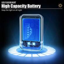 1 pieza Linterna de bolsillo súper brillante COB con clip recargable, luz LED multifuncional de emergencia - flash - Ver 10