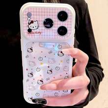 SANRIO 1pc New Arrival High-End Large Window Plaid, Star, Bow Knot, Apple Cartoon Hello Kitty Case Compatible With IPhone 17 17Pro 17ProMax 16 16Pro 16ProMax 15 15Pro 15ProMax 14ProMax 14Pro 14 13ProMax 13Pro 12ProMax 12Pro 12 11ProMax 11Pro 11, Fashionable Niche Phone Case Protective Cover, Ideal Gift For Girlfriend, Best Friend - Multicolor - View 1