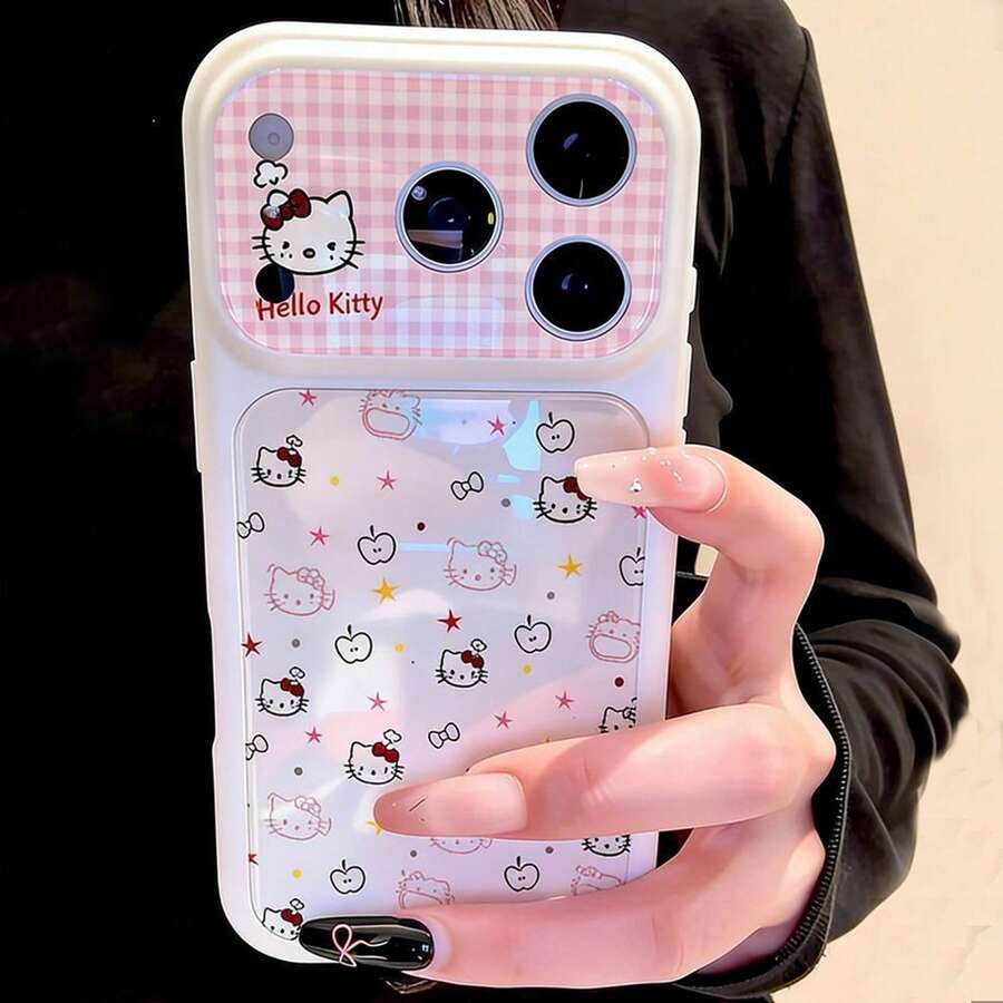 SANRIO 1pc New Arrival High-End Large Window Plaid, Star, Bow Knot, Apple Cartoon Hello Kitty Case Compatible With IPhone 17 17Pro 17ProMax 16 16Pro 16ProMax 15 15Pro 15ProMax 14ProMax 14Pro 14 13ProMax 13Pro 12ProMax 12Pro 12 11ProMax 11Pro 11, Fashionable Niche Phone Case Protective Cover, Ideal Gift For Girlfriend, Best Friend - Multicolor - View 1