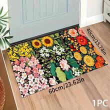 1 pieza Alfombra de serie con estampado floral colorido, felpudo de interior, alfombra de dormitorio junto a la cama, alfombra de cocina, apta para sala de estar, lavandería, baño - Multicolor - Ver 13