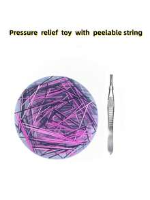 Round Peeling String Toy With Tweezers, Stress Relief Toy For Teens, Silicone Toy, Decompression Game, Gift For Friends And Classmates, Suitable For Holiday Gifts And Party Favors - Multicolor - View 4