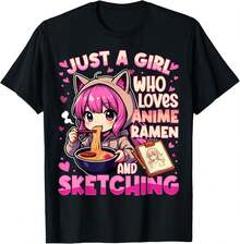 Solo una chica que ama el ramen de anime y dibujar anime japonés - Camiseta - Verde Kelly - Ver 2