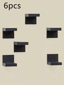 1/2/6/8pcs Deep Black Thickened Wall-Mounted Storage Shelf, Modern Floating Display Rack, Space-Saving Narrow Storage Shelf, Bathroom Storage, Suitable For Bedroom, Living Room, Kitchen, Bathroom, Home Decor, Laundry Room, Office And Plants - Multicolor - View 13