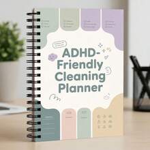 1 pieza Cuaderno planificador de tareas amigable con TDAH, bloc de notas con espiral en tonos macaron apagados, diario de gestión del hogar para déficit de atención, planificador diario de tareas estructuradas, libro de registro diario estilo minimalista Ins, útiles escolares - A - Ver 9