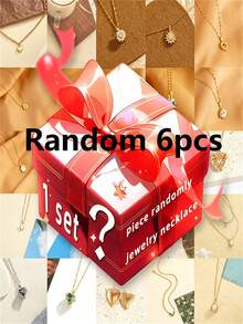 Caja de regalo sorpresa con productos opcionales - Puede recibir aleatoriamente 2 collares, adecuados para festivales, fiestas, bodas, banquetes, uso casual e incluso regalos del Día de San Valentín (los estilos pueden variar) - Multicolor - Ver 13