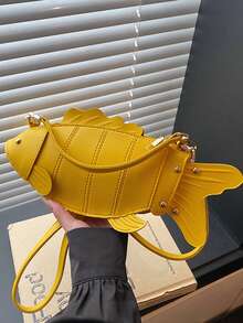 2026 New Quirky Fish Shaped Bag, Cute Personalized Handbag, Shoulder Crossbody Bag, Niche Design Phone Pouch For Women - Yellow - View 2