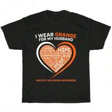 Me Pongo Naranja Por Mi Esposo, Camiseta de Concientización sobre la Esclerosis Múltiple, Regalo Unisex. - Negro 8 - Ver 6