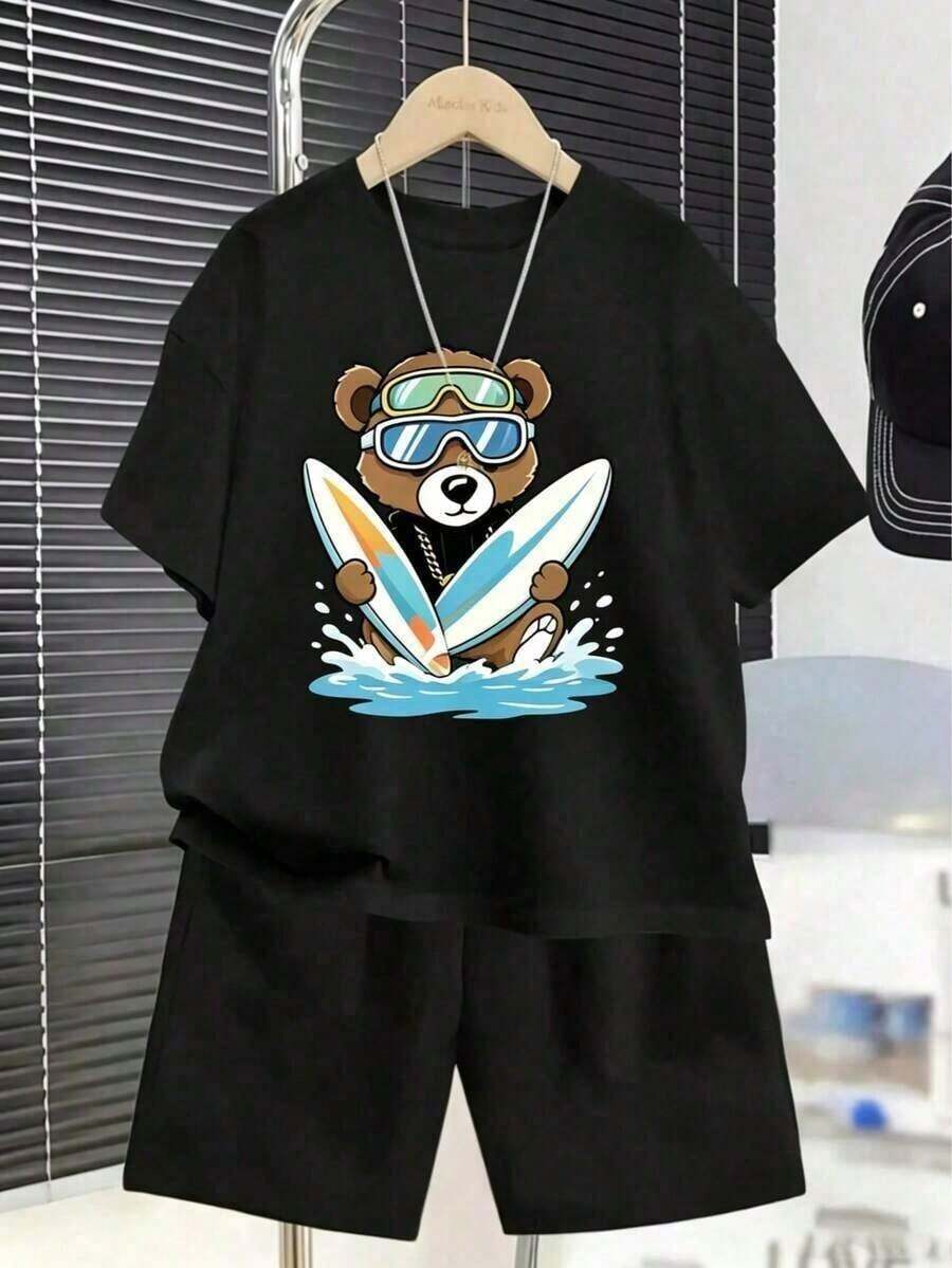 No es un conjunto, los pantalones son solo para referencia de combinación. Hecho de 100% algodón puro, transpirable y agradable para la piel. Diseño clásico de cuello redondo, corte ajustado y adecuado para todo tipo de cuerpos. Estampado moderno y a la moda con un estilo sencillo y de alta calidad. Perfecto para el transporte diario, citas, ropa casual y de calle. Versátil y atemporal, un imprescindible para looks casuales de vacaciones, ideal para días festivos como el Día del Trabajo y el Día de la Independencia de México. - Multicolor - Ver 1