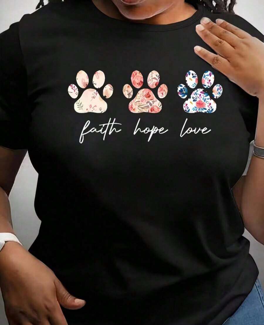 Women's 100% Pure Cotton Casual Printed T-Shirt With Plaid Bear And Letter Print, Comfortable Short-Sleeved Round Neck Pajamas, Comfortable And Casual Women's Loungewear. - 黑色3 - 查看 1