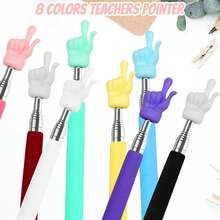 1 pieza Puntero de lectura retráctil de 8 colores, bastón de enseñanza extensible de acero inoxidable para aula, pizarra, lectura infantil, escuela en casa - Ver 7